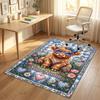 Cow Highland Theme Crystal Velvet Rug Personalized Custom Name Text Soft Floor Mat Home Decor