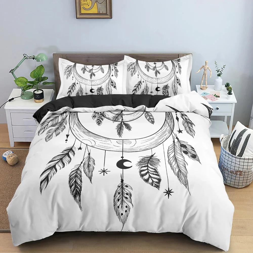 Dreamcatcher Bedding Set Feather Pattern Duvet Cover Comforter Covers Single Twin King Size Quilt Cover With Pillowcase 2/3Pcs