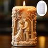 Couple Hand In Hand Embracing Embossed Cylindrical Candle Silicone Mould Valentine's Day Gift Goddess Men Embracing Gypsum Molds