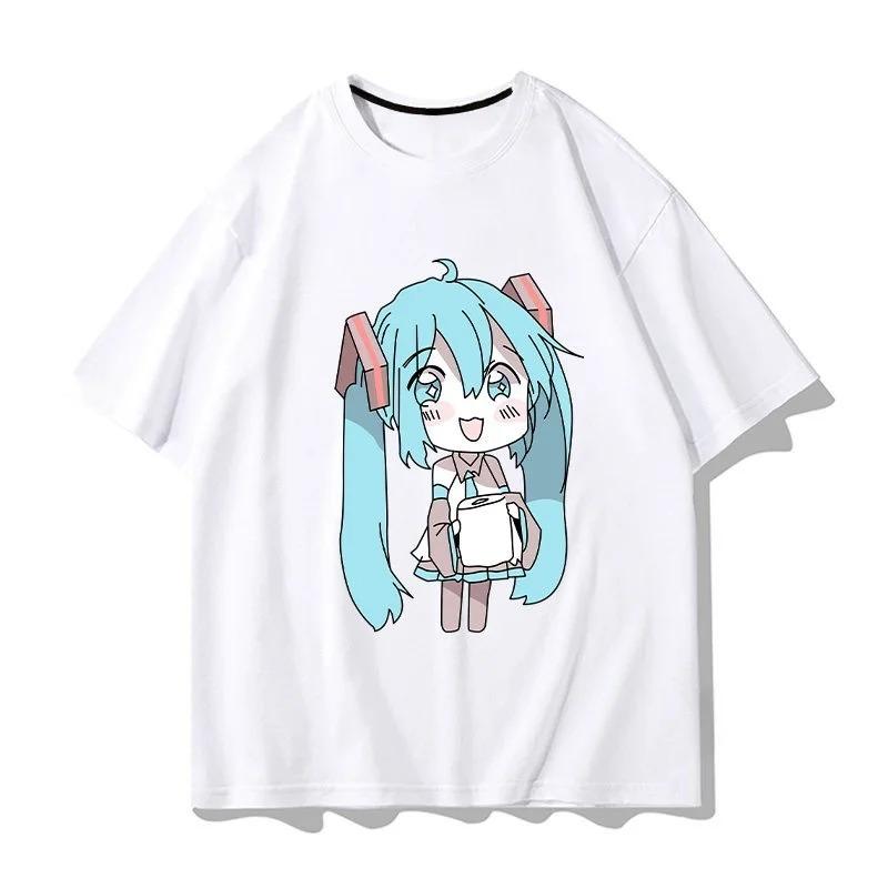 Hatsune Miku Chibi "Toilet Paper Meme" Black Women And Men Comfortable Fashion T-Shirt