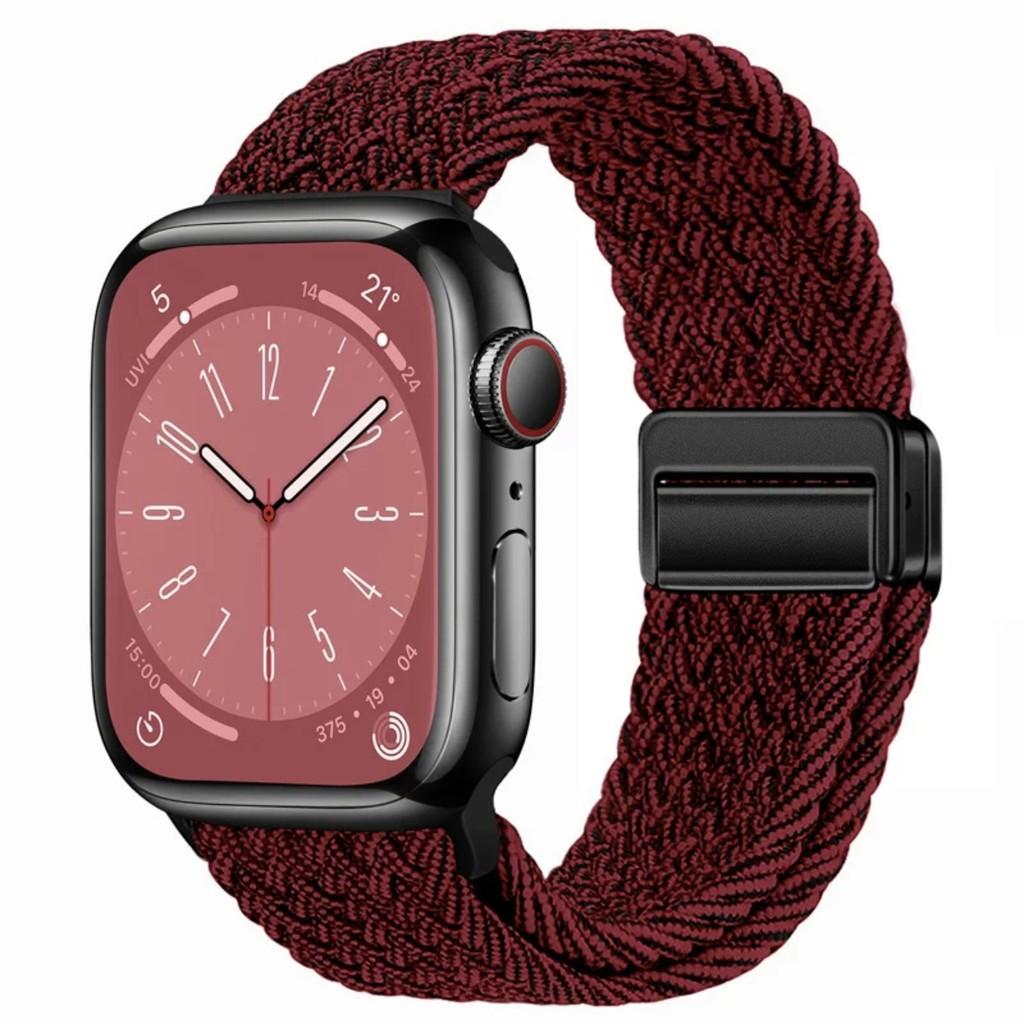Плетеная нейлоновая ремешок-браслет Совместимый Для Apple Watch S10 46мм 44мм 40мм 45мм 49мм 41мм 38мм iWatch series se 10 7 3 5 6 8 9 Ultra