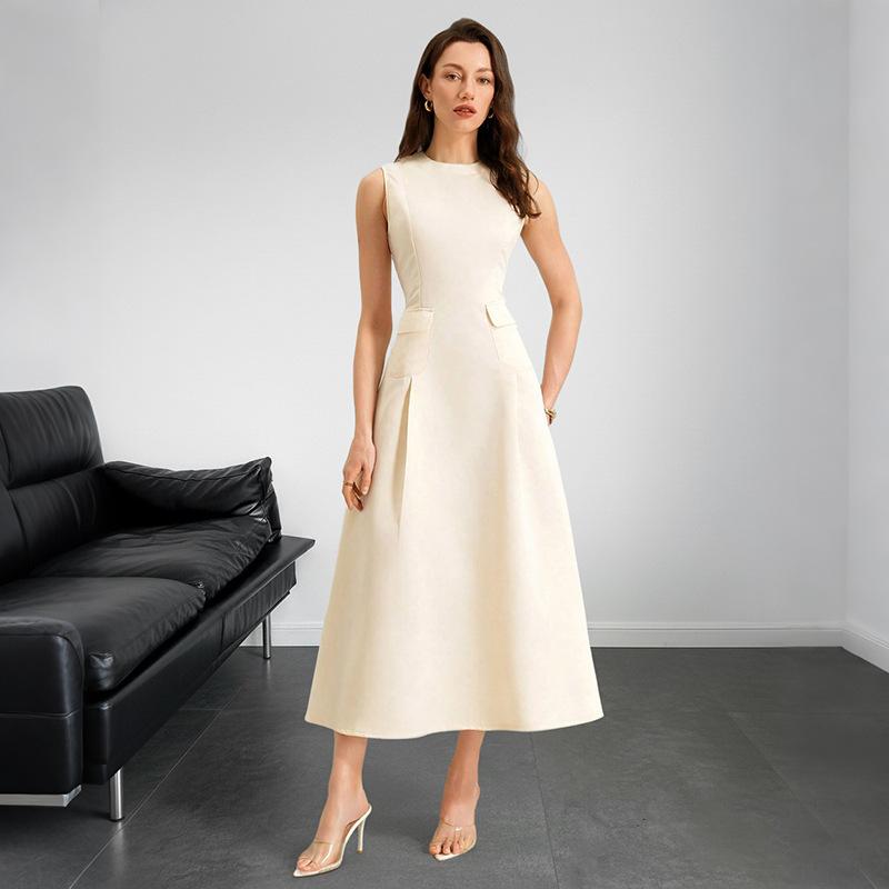 Новое элегантное платье А-силуэта без рукавов для женщин на лето