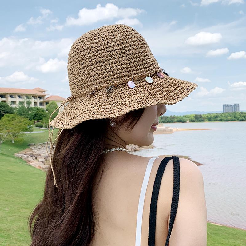 Women's Large Brim Foldable Breathable Straw Sun Hat for Summer Travel & Vacation