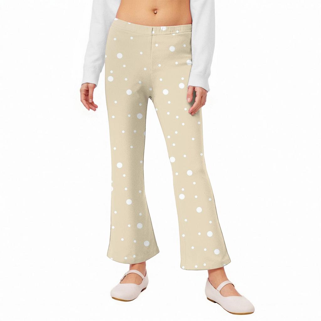 Girls' Flared Leggings - Printed Bell Bottom Pants