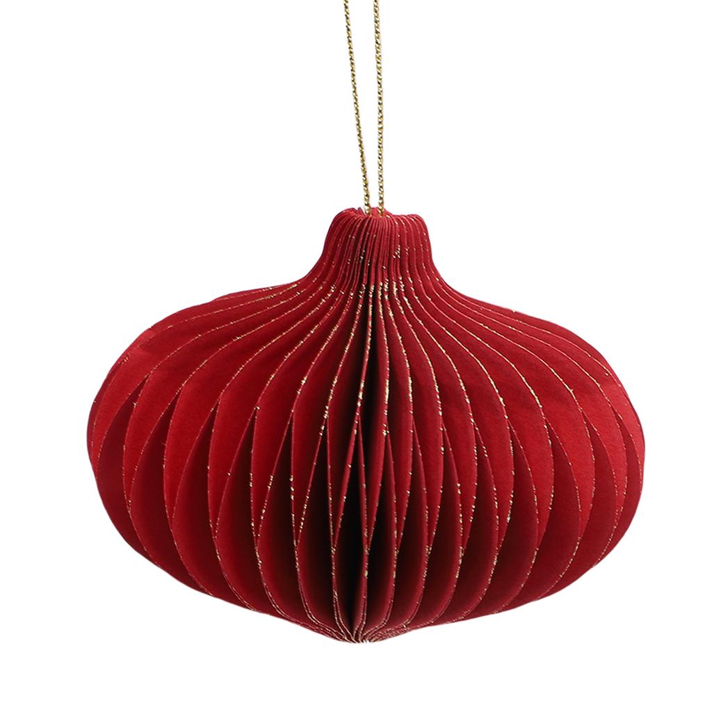 Набор из 3 подвесных бумажных елочных украшений, декоративный бумажный фонарик с блестящим краем