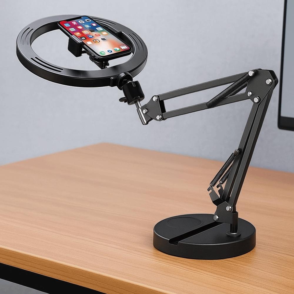 Adjustable Height Telescopic Phone Stand 26cm Fill Light Desktop Phone Holder  Phone Accessories