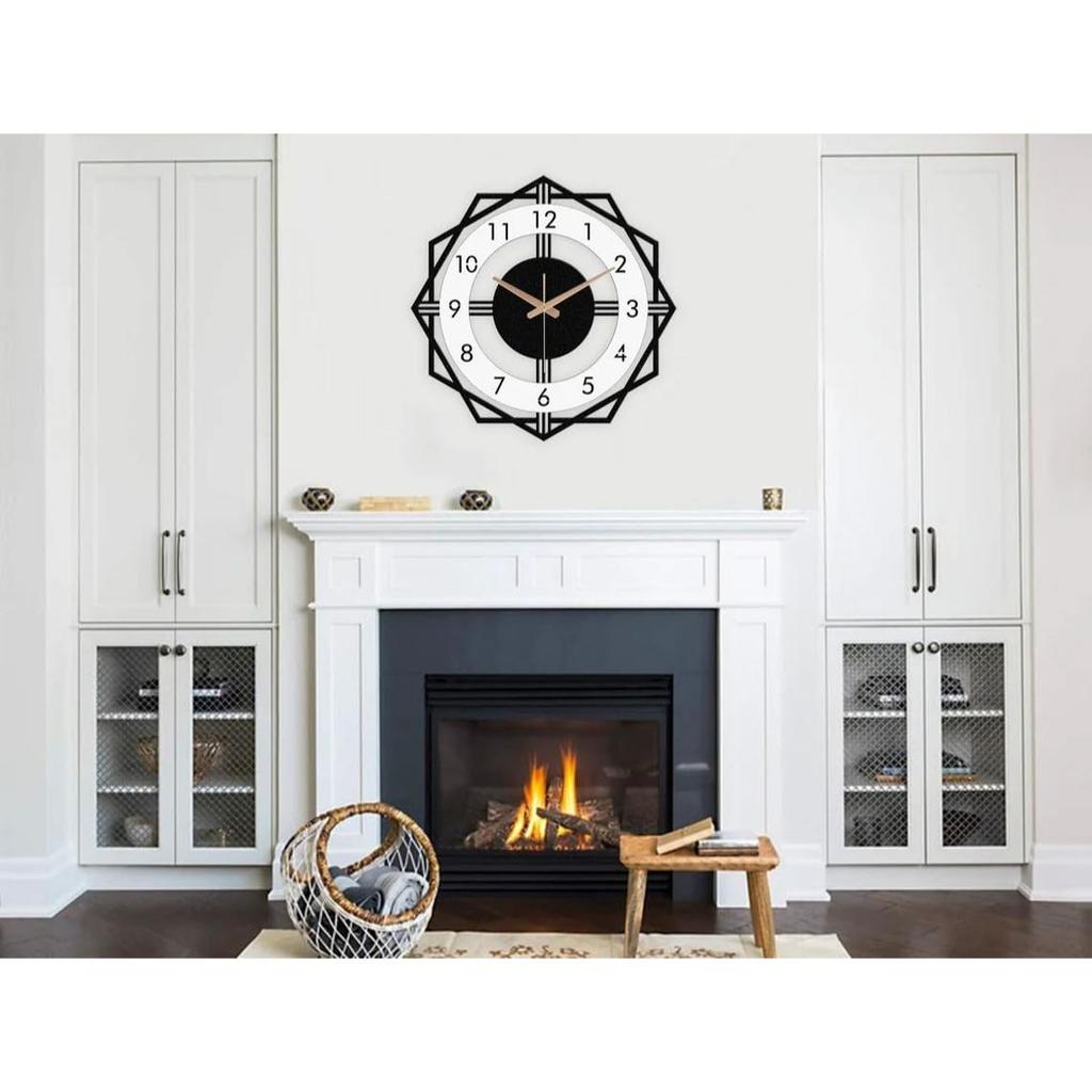 Стильные металлические аналоговые настенные часы для гостиной, спальни, кухни, дома и прихожей | Антикварные причудливые большого размера современные настенные часы для домашнего декора (50см)