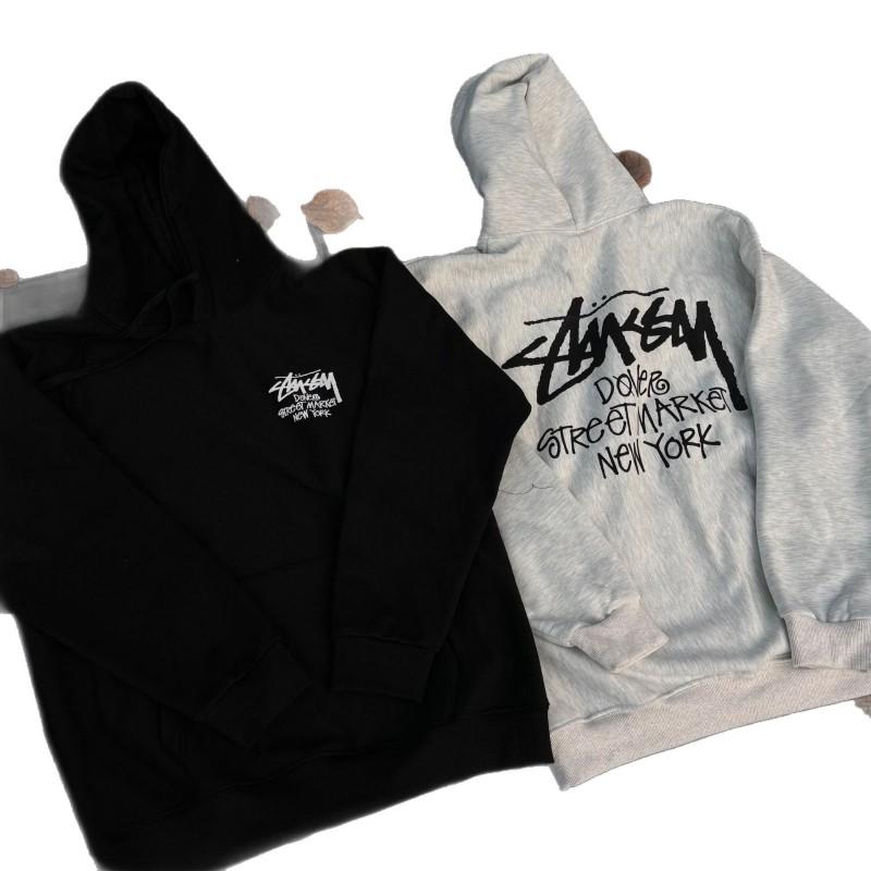 Mens Oversized Hooded Sweatshirt 450g Heavyweight Cotton Fleece Long Sleeve Streetwear Print Top