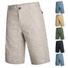 Мужские летние повседневные шорты для работы, пляжные, свободные, однотонные, прямые, укороченные брюки на пуговицах