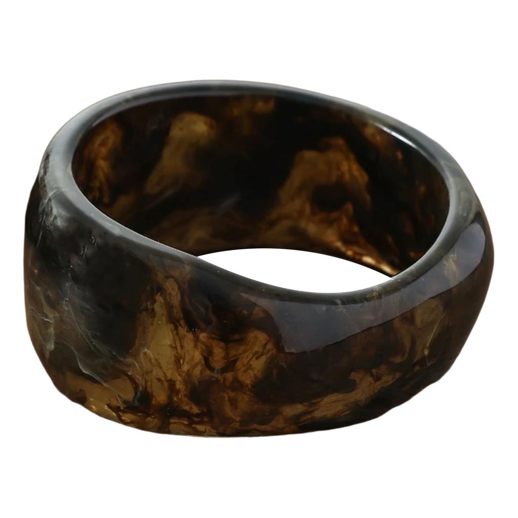 Colorful Resin Bangle Bracelets Wide Geometric Irregular Bangle Vintage Jewelry Artistic Fashion Accessory for Women