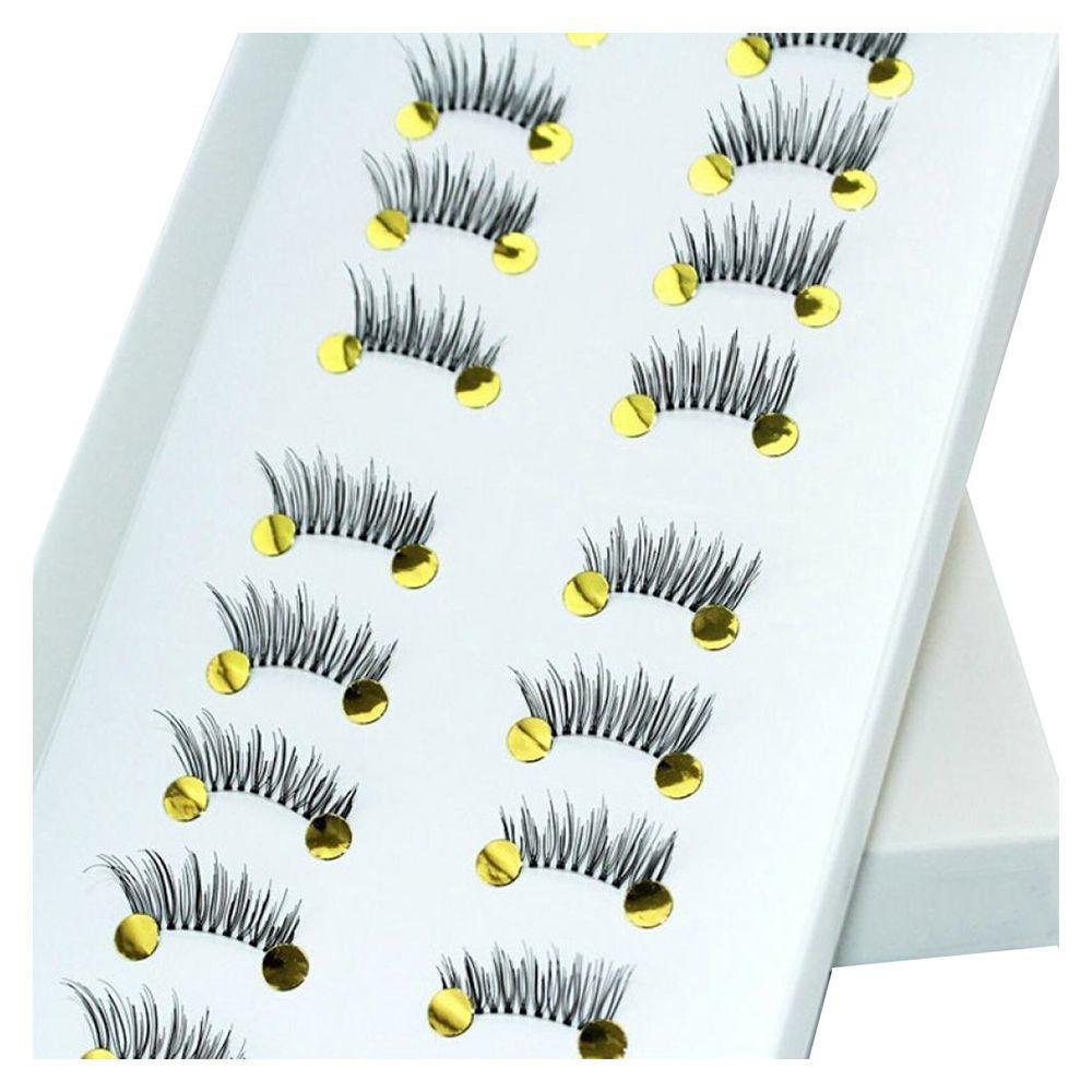 10 Pairs Cosmetic Makeup Tool Black Natural Fake Half Corner False Eyelashes Mini