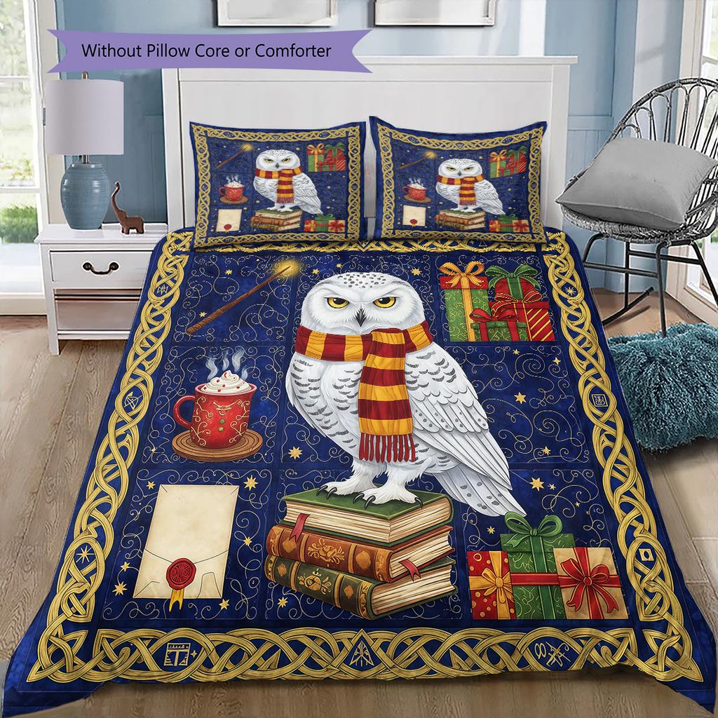 Мультяшный Узор Комплект Постельного Белья Одеяло Пододеяльник Наволочка Домашний Декор Подарок на День Рождения (1 пододеяльник + 2 наволочки, без наполнителя)