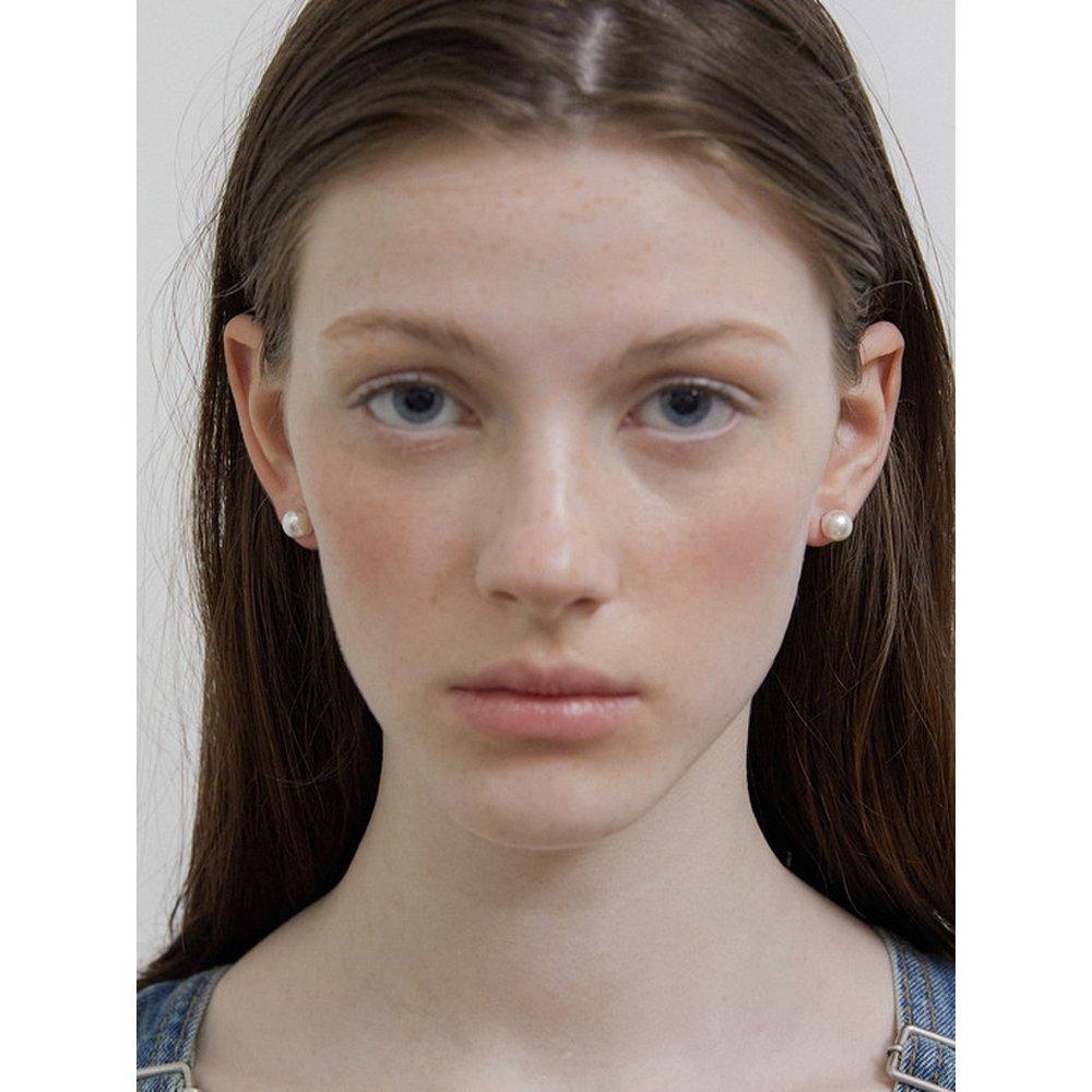 [Byer] H Edition Silver (W) White Pearl Earrings 8mm Bh6E49640W9Xxx