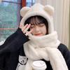 Hat Scarves Cashmere Warm Winter Scarf Pockets Glovers All In One Women Fashion Shawls Cat Ear Cute Kawaii Winter Scarfs