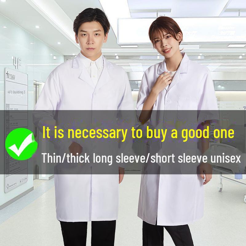Утолщенное белое пальто: Длинный рукав унисекс лабораторный/докторский/пищевой/рабочий защитный халат