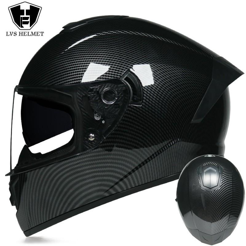 Full Face Motorcycle Helmet Men Dual Visor Aerodynamic Tail Winter Use