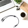 DC5.5x2.1mm Splitter Power Cable 18AWG Male To 2 Male Connectors for Security Cameras, LED Lights 30CM