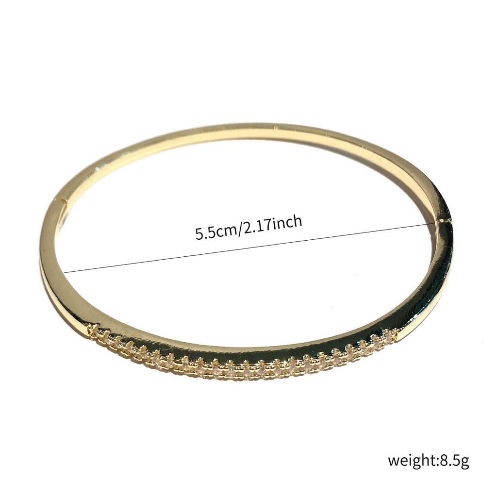 Simple Copper Inlaid Zircon European and American Fashion High-end Bracelet New Hand Accessory for Women