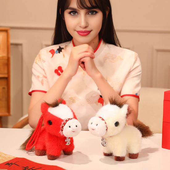 Реалистичный плюшевый брелок-пони, мягкая набивная игрушка, Зодиак, Счастливая лошадь, сумка