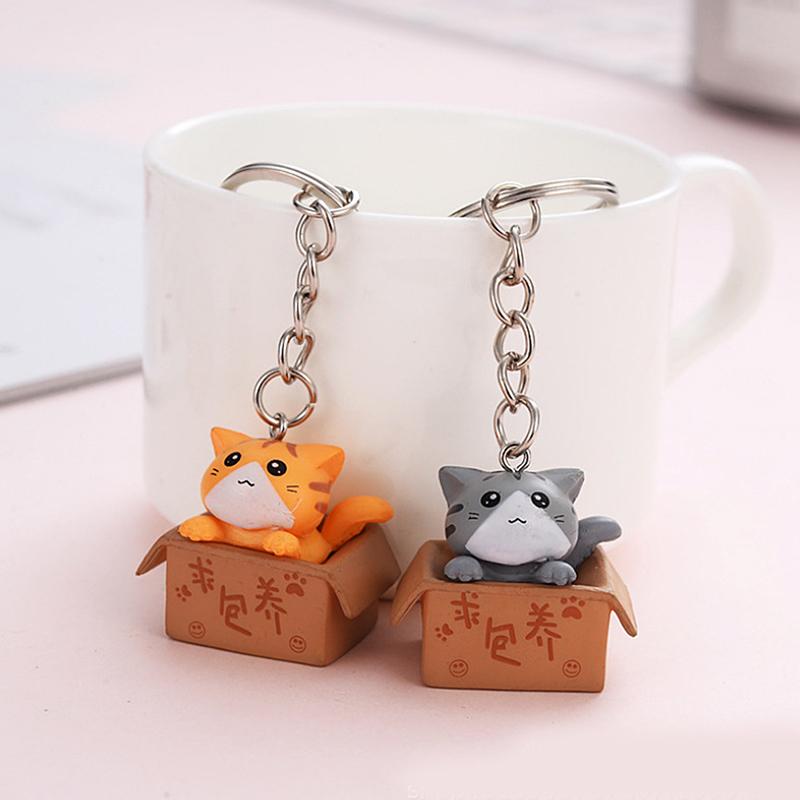 Креативный милый маленький кошачий брелок для ключей для женщин и мужчин, брелок для ключей, сумка, автомобильные подвески