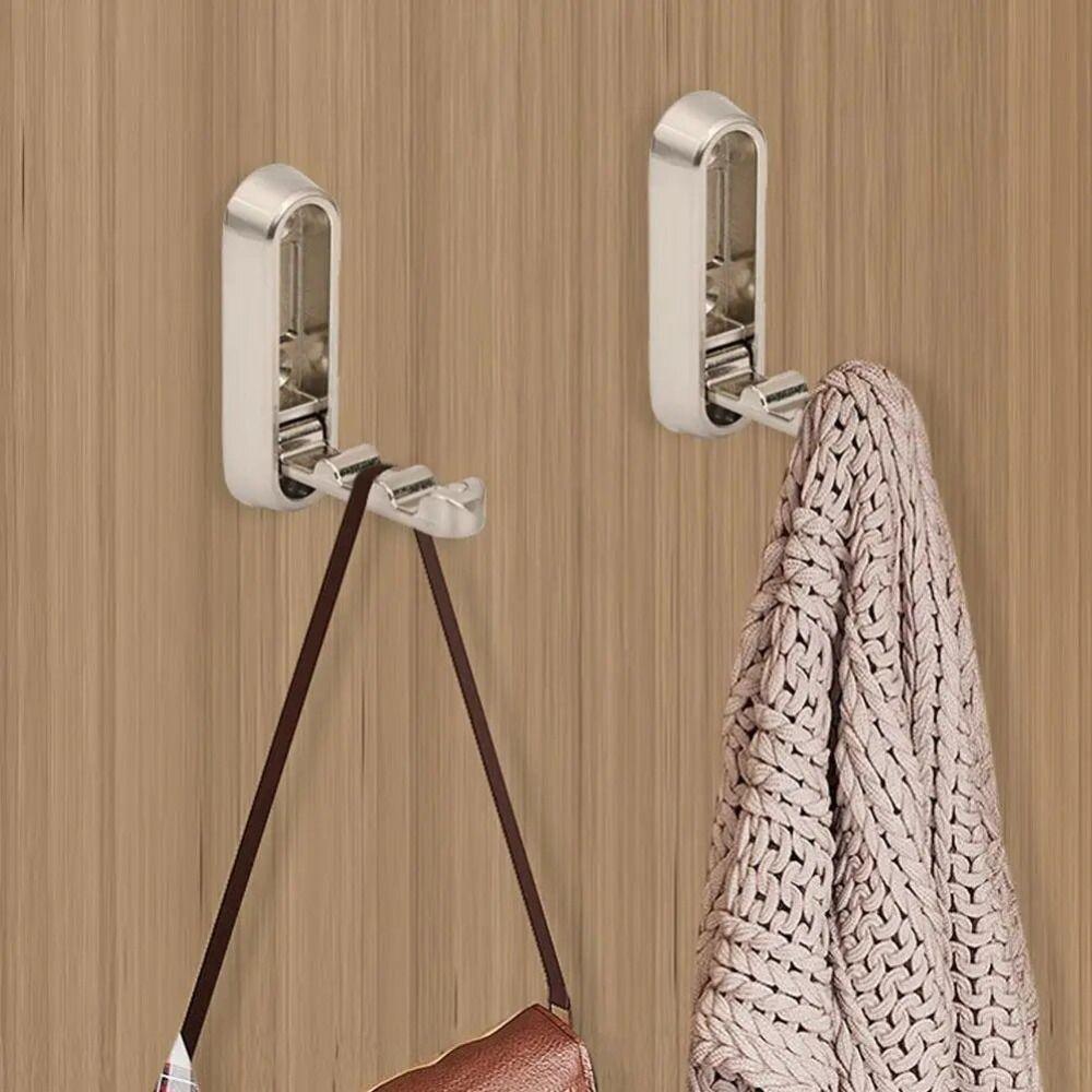 Zinc Zinc Zinc Alloy Folding Wall Hook Rustproof Matte Black Towel Hanger Multifunctional Clothes Hooks Home