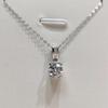 Серебро 925, оригинальный 1 карат, бриллиант, круглая бриллиантовая огранка, цвет D, кулон с муассанитом, ожерелье, цепочка с драгоценными камнями для женщин