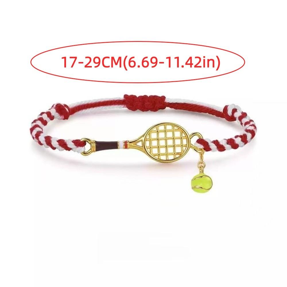 Adjustable Sporty Necklace Handwoven Couple Hand Chain New Tennis Racket Bracelet Tennis Accessory