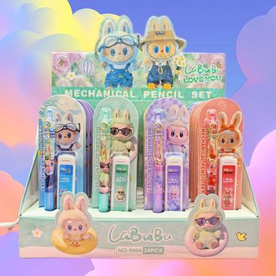 Набор механических карандашей Labubu Cute Cartoon - Не требующие заточки, Идеально подходит для студентов
