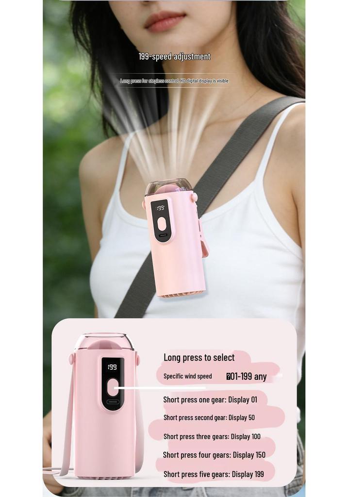 Portable Silent Folding Fan with Umbrella Clip for Outdoor and Dorm Use