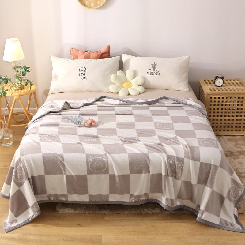 Coral Fleece Flannel Blanket - Winter Gift, Cozy Nap Blanket for Kids & Office