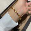 Elegant Vintage-Inspired Handcrafted Bracelet Women With Oval Crystal Bead Copper Base Gold/White Gold/Champagne Finish