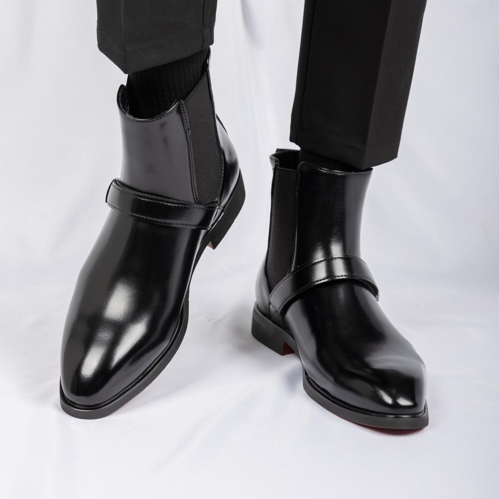 Мода Зимняя Мода Дизайнер Мужские Слипоны Заостренный Носок Деловой Повседневный Ботильон Мужской Высокие Кеды Новые Кожаные Ботинки Челси Zapatos Hombre