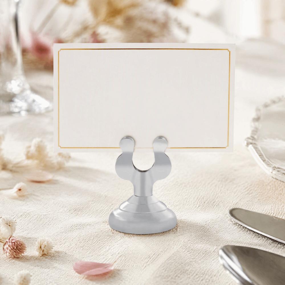 10PCS Round Metal Base Place Card Holder Stainless Steel Table Number Stand For Table Signs