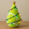 Вдохновленная спортивным мячом рождественская фигурка елки, изготовленная вручную из искусственной кожи, настольное украшение в форме дерева с золотой звездой на верхушке для праздничного домашнего декора