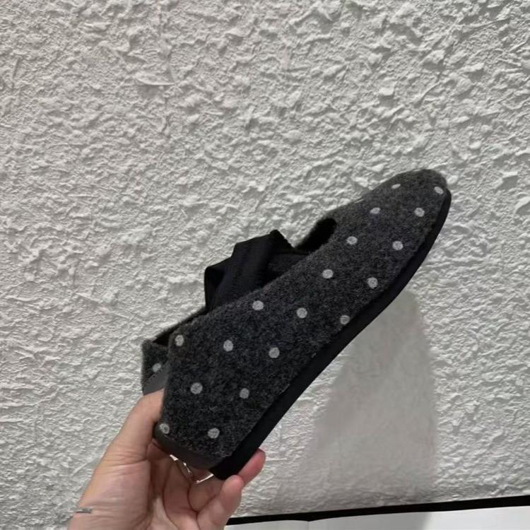 Inner height increase French retro style square head Mary Jane shoes women's autumn and winter new one-word polka dot light mouth single shoes