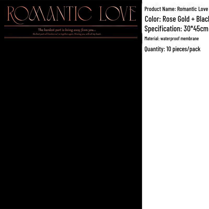 Водонепроницаемая упаковочная бумага для букета цветов «Романтическая любовь» с английским горячим тиснением