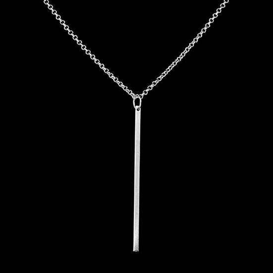 Alloy Long Vertical Bar Pendant Chain Y Necklace Women Party Jewelry