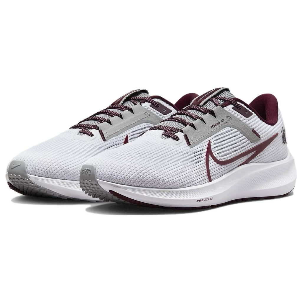 Nike Air Zoom Pegasus 40 Alabama A&M мужские кроссовки белые темно-кардинальские черные DZ5992-100