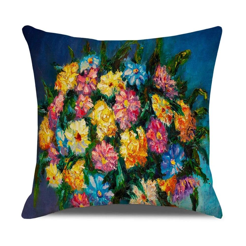 Vintage Art Cushion Cover Van Gogh Oil Painting Pillowcase Living Room Sofa Decoration Pillowcase