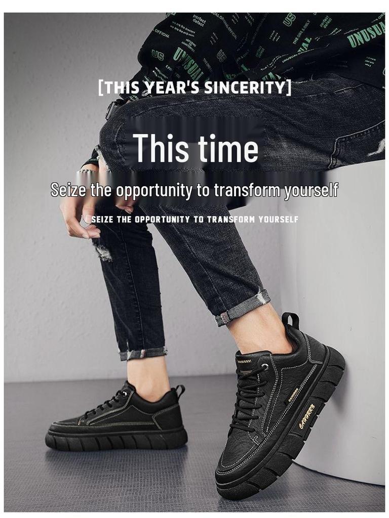 Мужские черные водонепроницаемые нескользящие кожаные туфли шеф-повара и для работы, универсальные повседневные спортивные кеды для скейтбординга