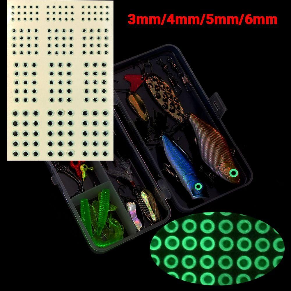 183pcs/sheet 3D Luminous Fishing Lure Eyes Glowing Fish Eyes Sticker  Tying Saltwater Flies