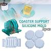 2pcs Dropping Mold 4 Irregular Cup Coasters Cup Coaster Support Silicone Mold