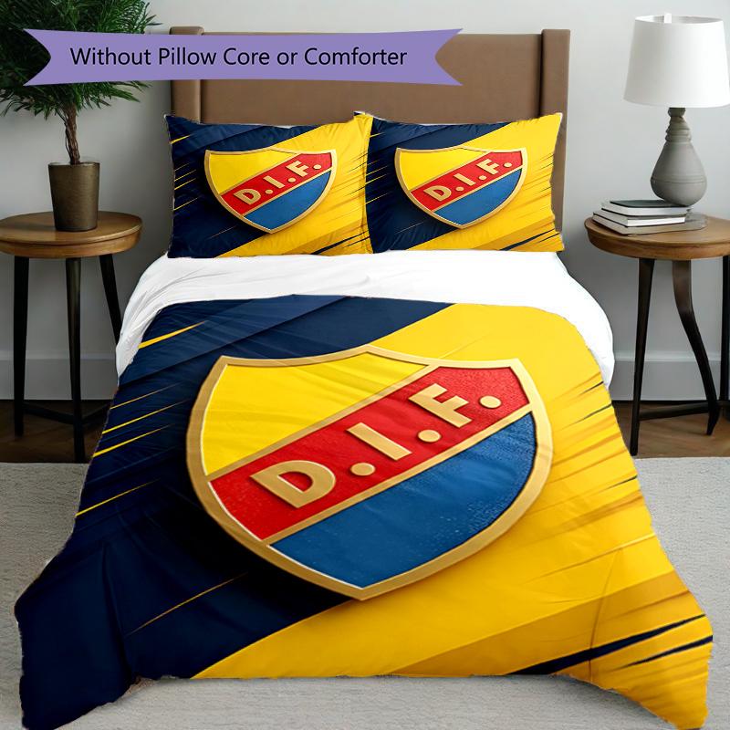 3pcs Duvet Cover Set (1*Duvet Cover + 2*Pillowcase, Without Core), Djurgardens IF Print Bedding Set, Bedroom Decor, All‑Season, Birthday Gift