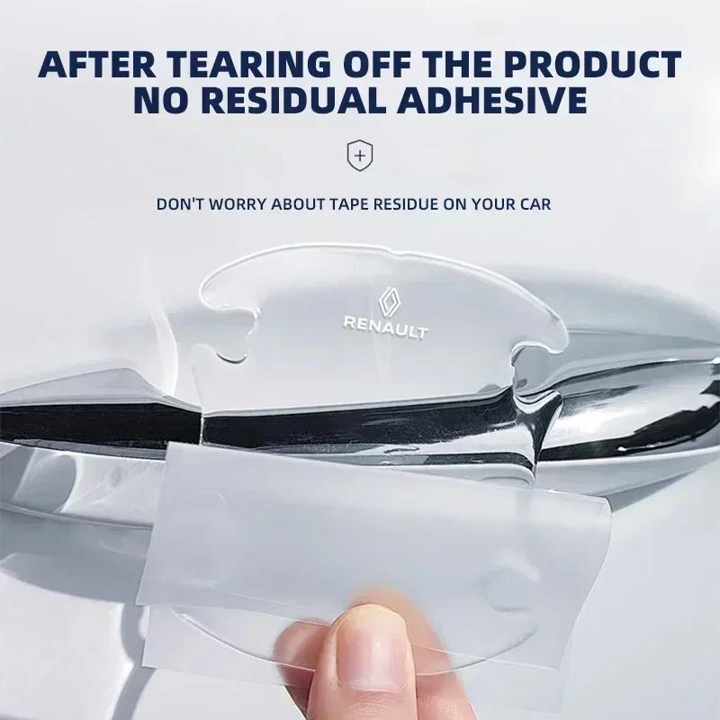 4pcs Car Door Handle Bowl Transparent Sticker Anti-collision Protection Strips For Renault Megane 3 2 Clio 4 Duster Captur Logan S444