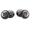 4pcs RC Drift Tire Aluminum Alloy Stable Flexible Drift Car Tyre for Wltoys 1 28 RC Car Titanium Color