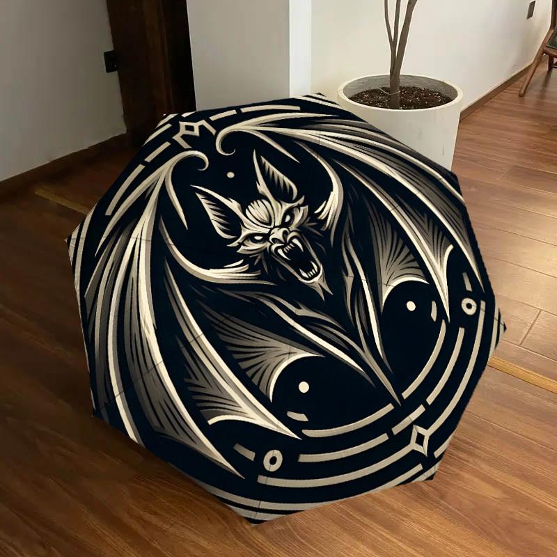 1pc Bat Symbol Tattoo Design Umbrella with Plastic Handle,Suitable for All Seasons Home Travel Outdoor UmbrellaDD1022