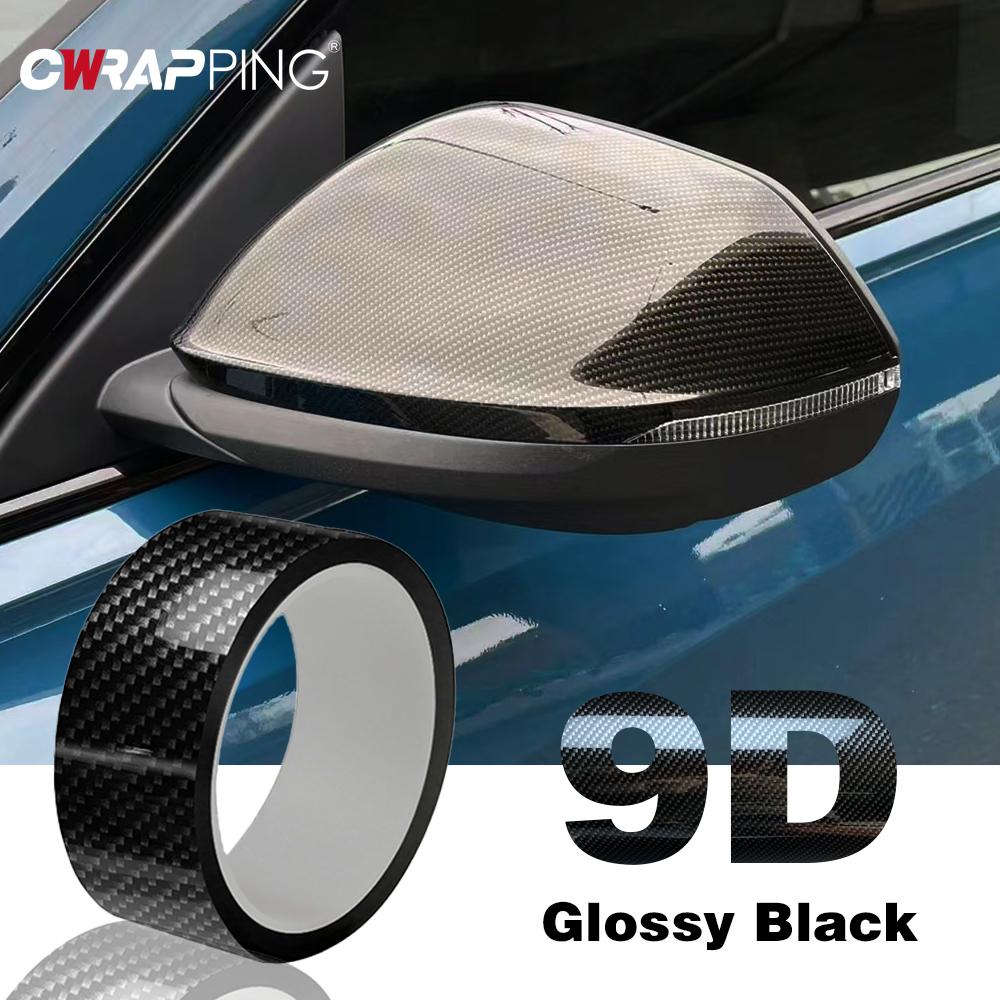 High Glossy Black 9D Carbon Fiber Car Wrap Film Sticker Auto Body Tuning Stickers Adhesive Vinyl for Motorcycle Car Cover Decals