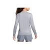 Nike Solid Color Round Neck Casual Pullover Knit Long Sleeve Breathable T-Shirt Women Tops Gray FB4298-084