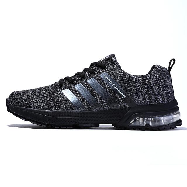 Running Shoes Breathable Men 'S Sneakers Fitness Shoes Air Cushion Outdoor Sports Shoes Platform Flying Woven Lace -Up Shoes