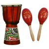 SALUDABLE Djembe and Maracas Set (2 Pieces)